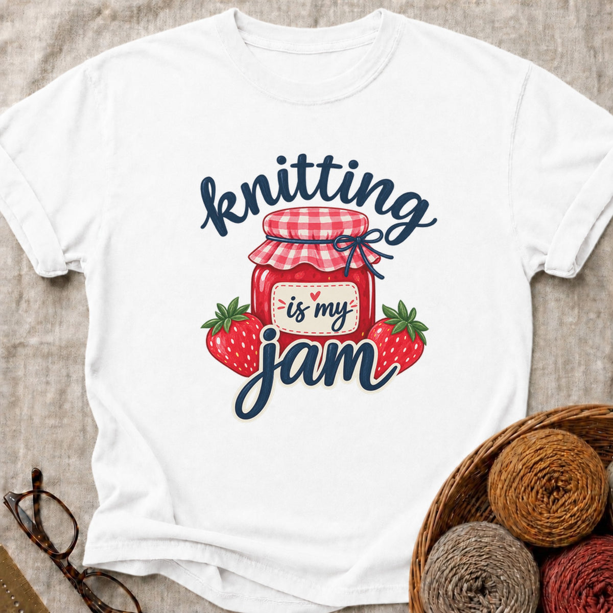 Knitting Jam T-Shirt in White