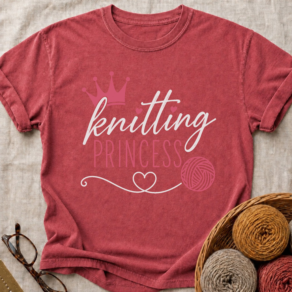 Knitting Princess T-Shirt in Brick