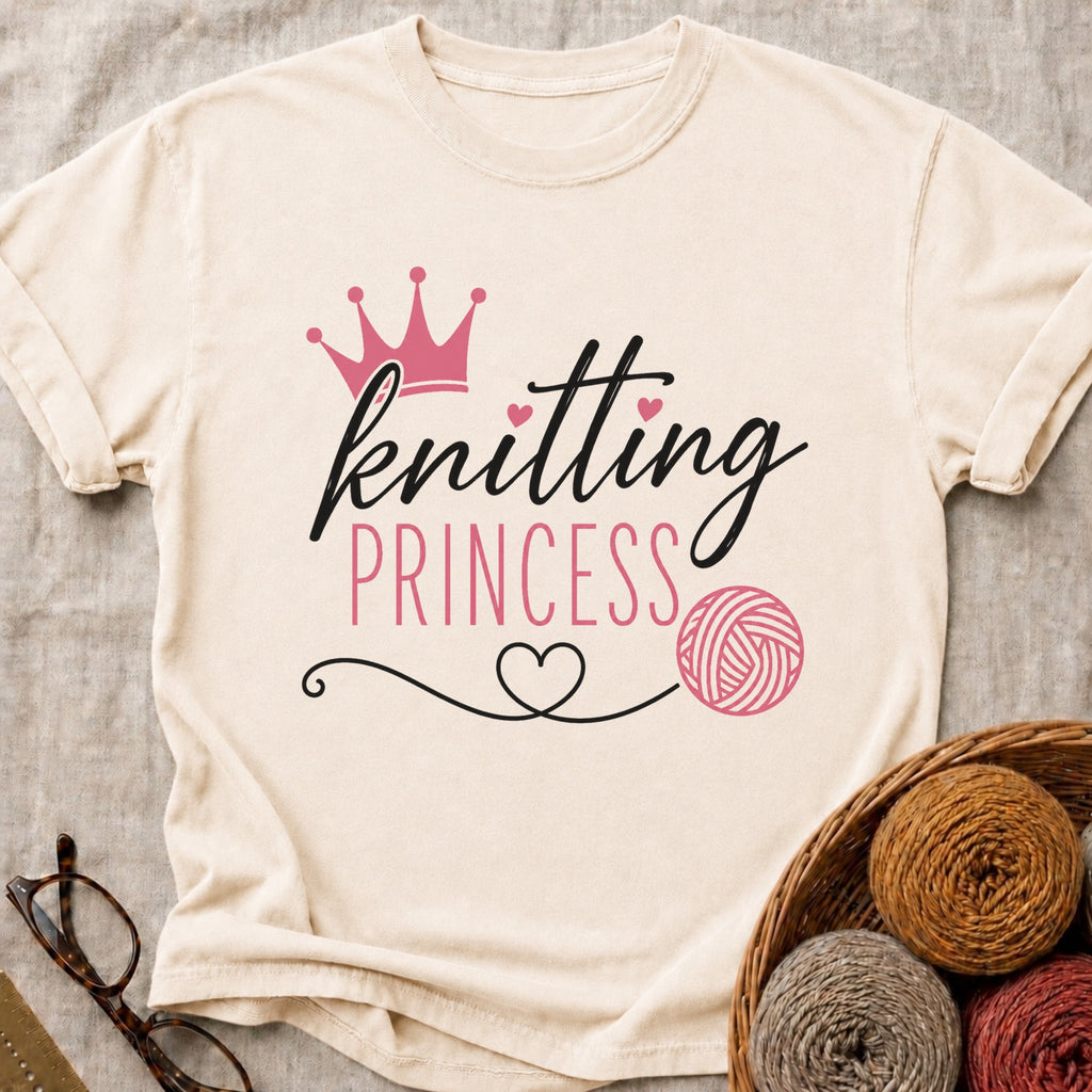 Knitting Princess T-Shirt in Ivory