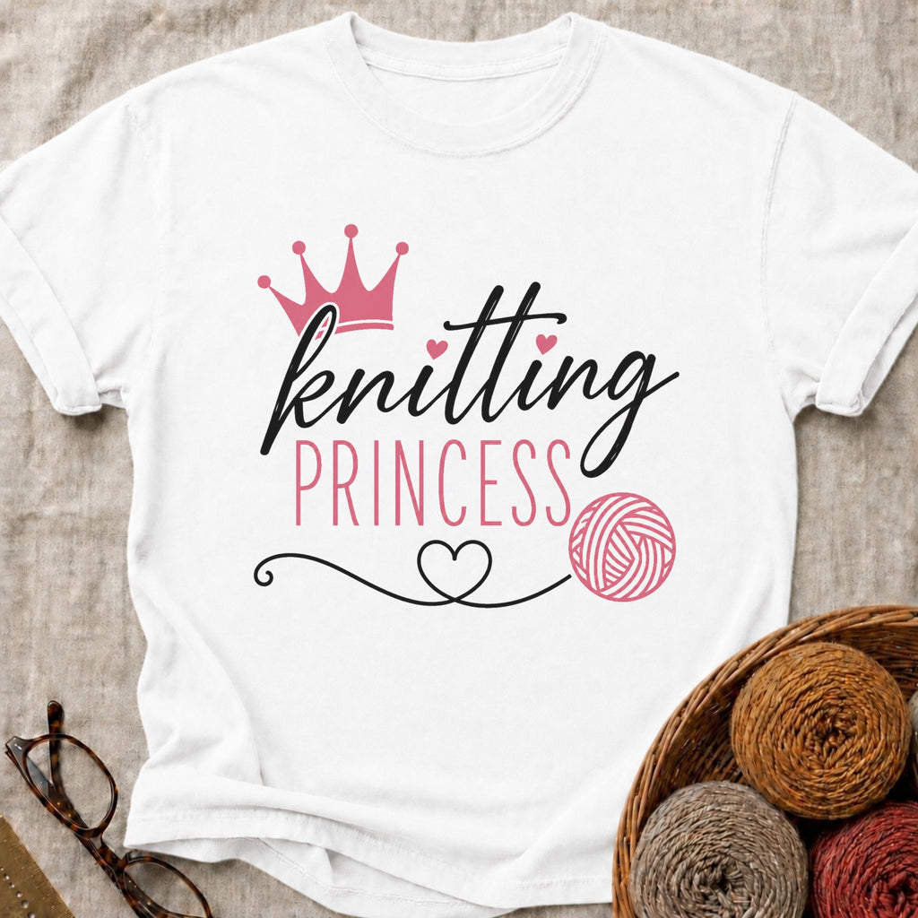 Knitting Princess T-Shirt in White