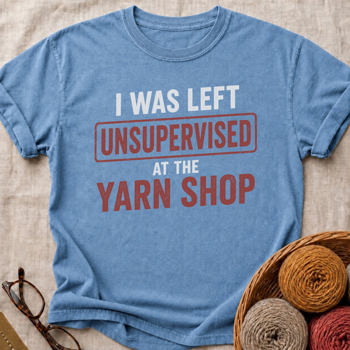 Left Unsupervised T-Shirt in Blue Jean