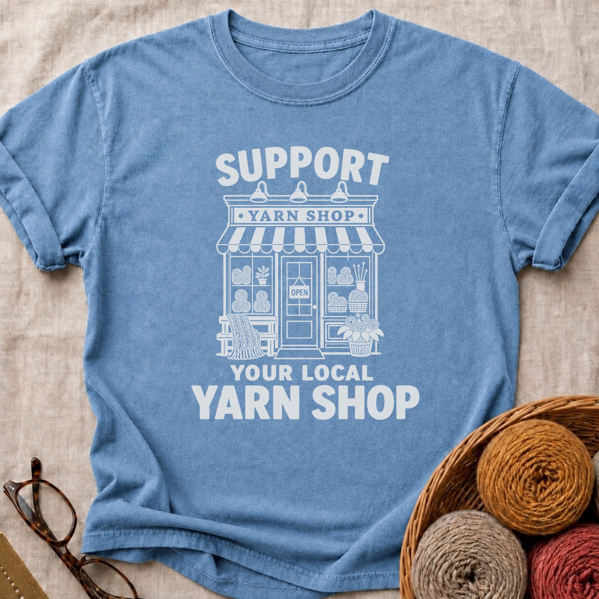 Local Yarn T-Shirt in Blue Jean