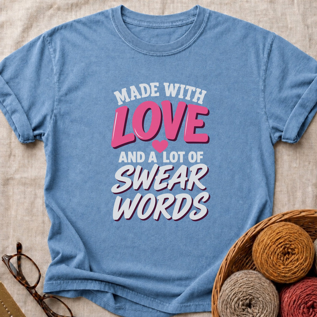Made With T-Shirt in Blue Jean