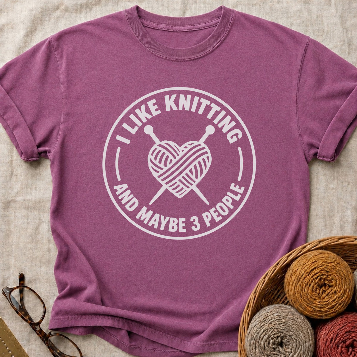 Maybe 3 People T-Shirt in Berry