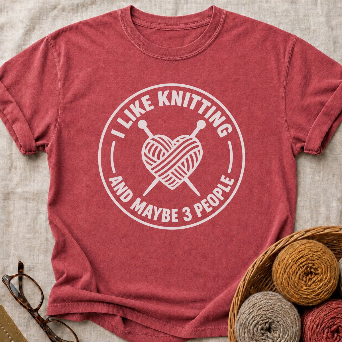 Maybe 3 People T-Shirt in Brick