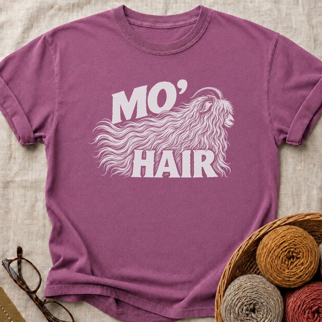Mo Hair Goat T-Shirt in Berry