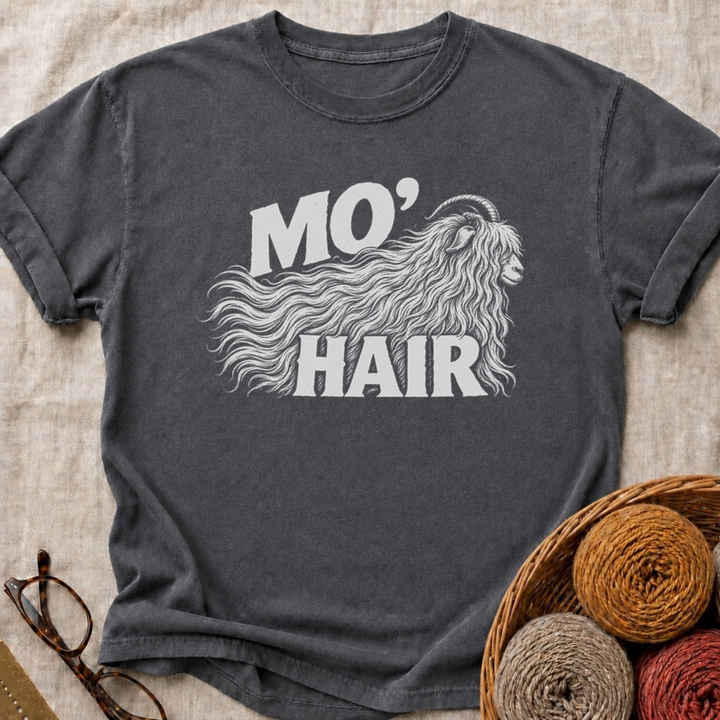 Mo Hair Goat T-Shirt in Pepper