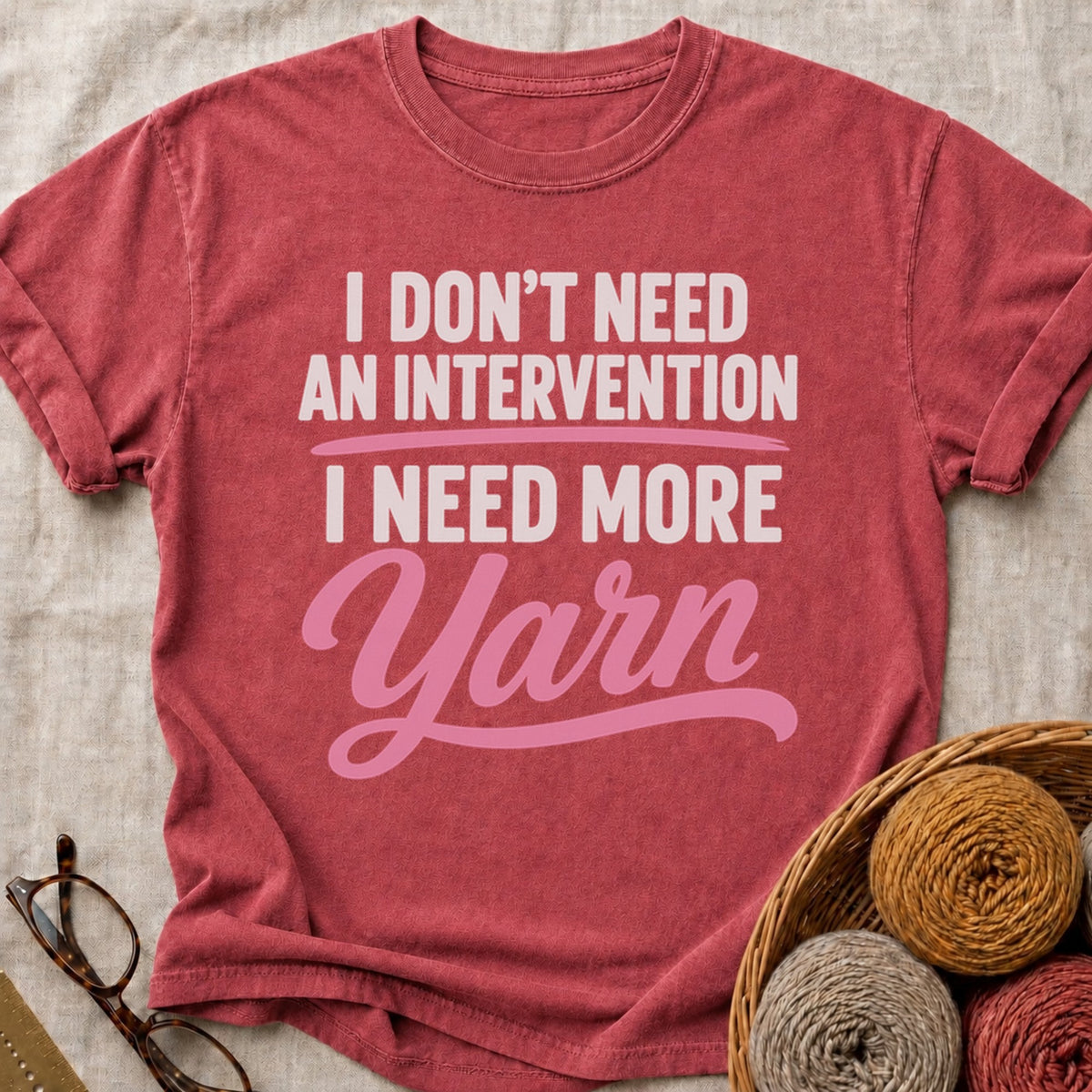 Need More Yarn T-Shirt in Brick