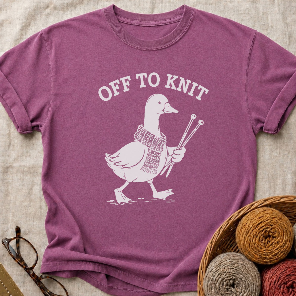 Off to Knit T-Shirt in Berry