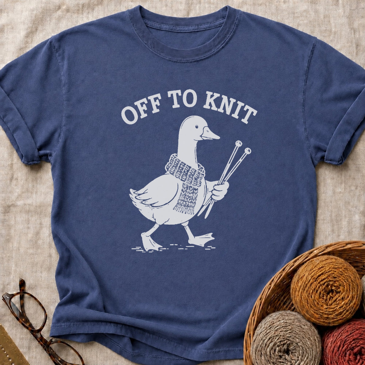 Off to Knit T-Shirt in True Navy