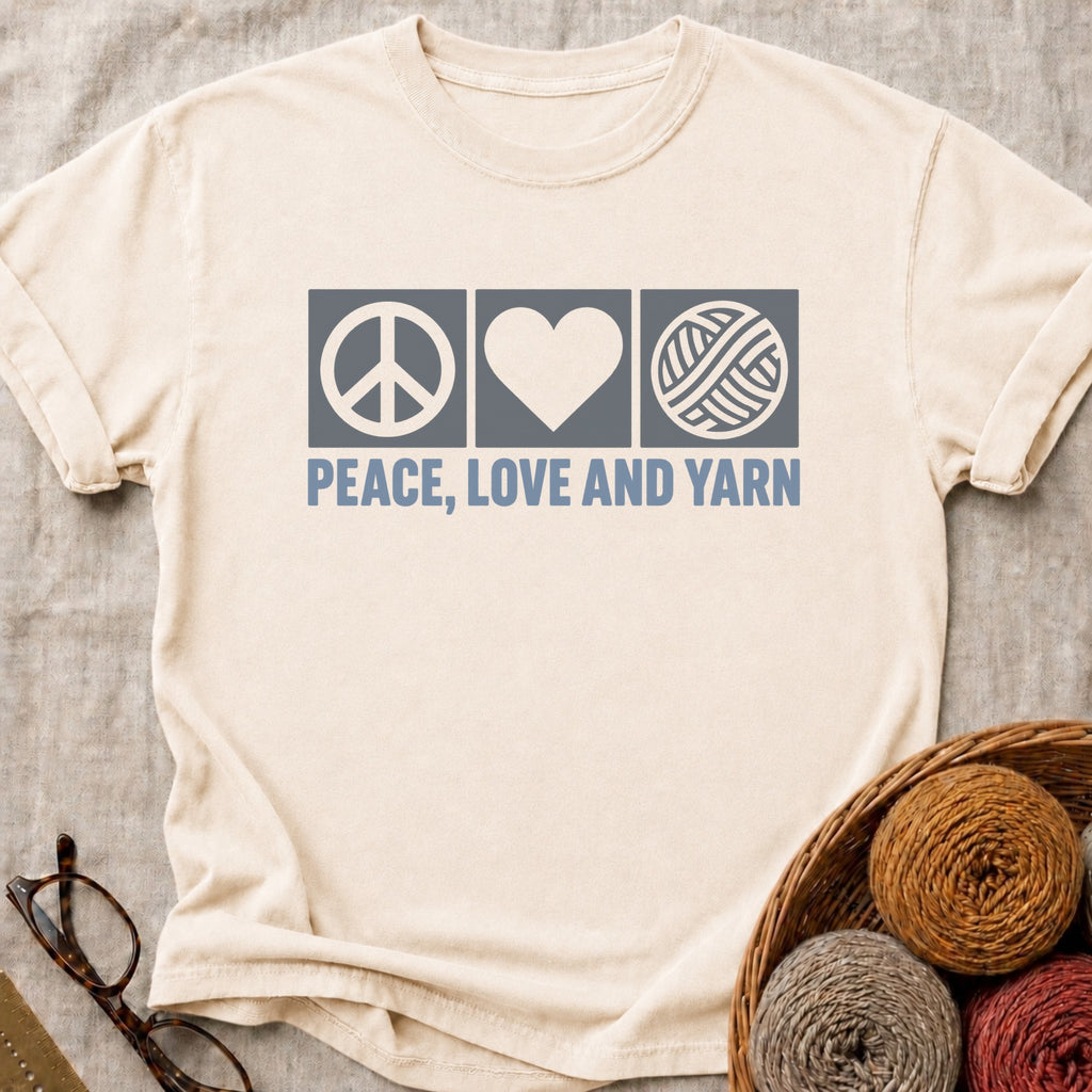 Peace Love Yarn T-Shirt in Ivory