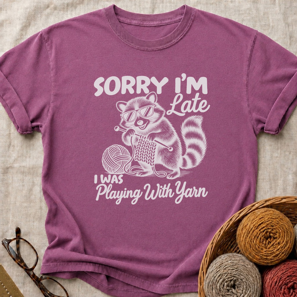 Playing With Yarn T-Shirt in Berry