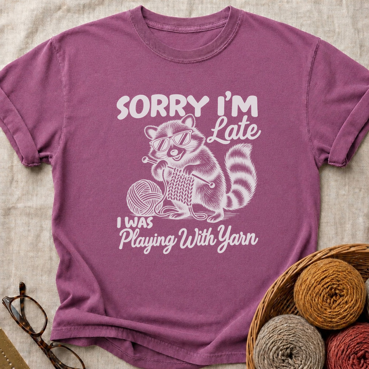 Playing With Yarn T-Shirt in Berry