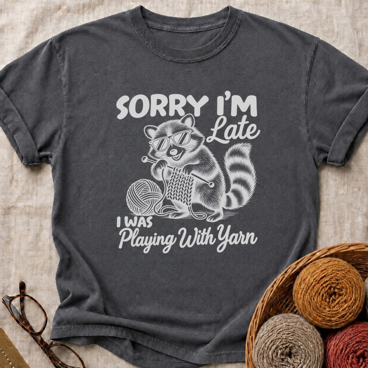 Playing With Yarn T-Shirt in Pepper