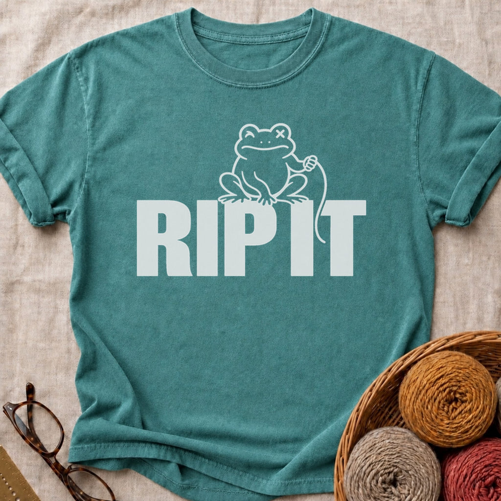 Rip It Frog T-Shirt in Blue Spruce