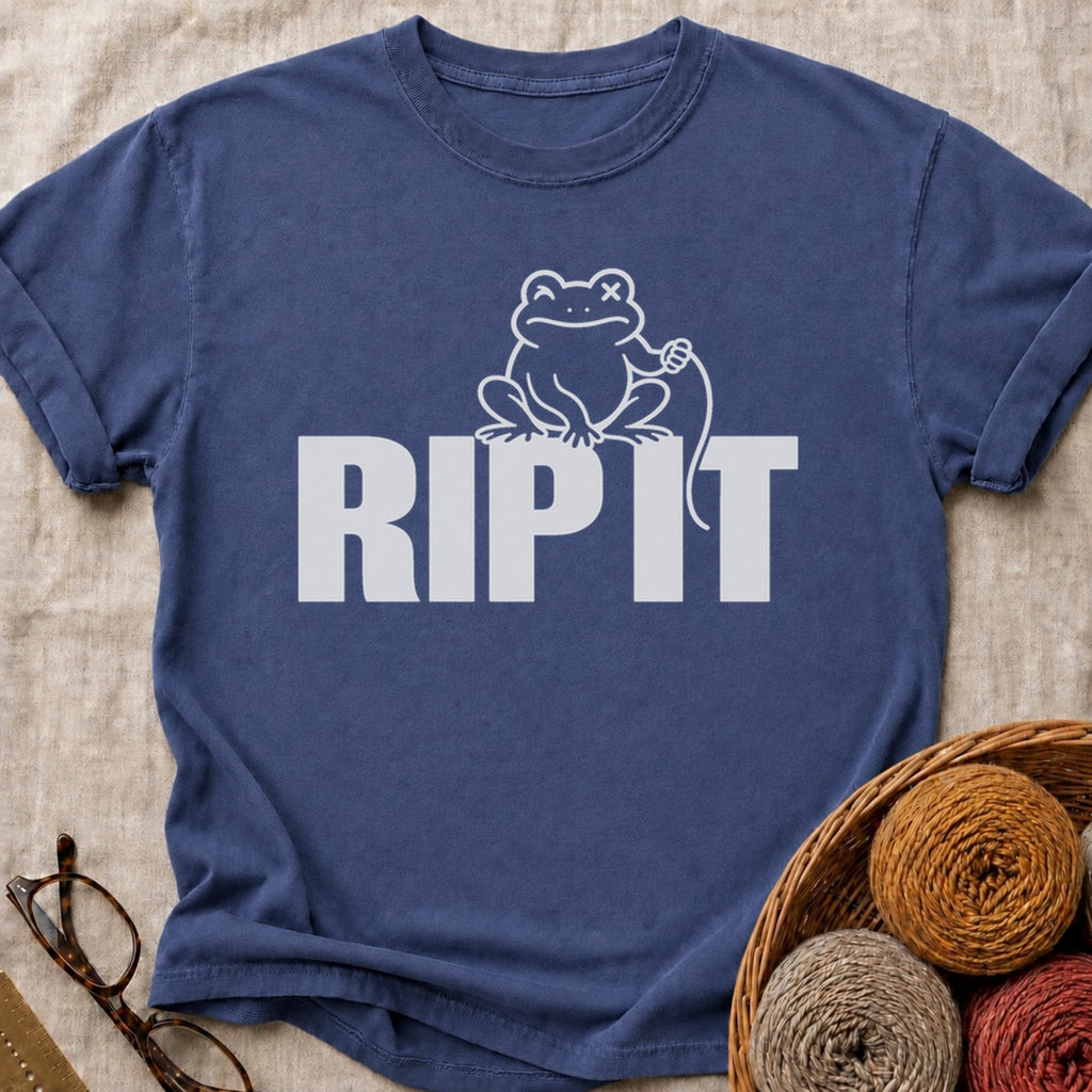 Rip It Frog T-Shirt in True Navy