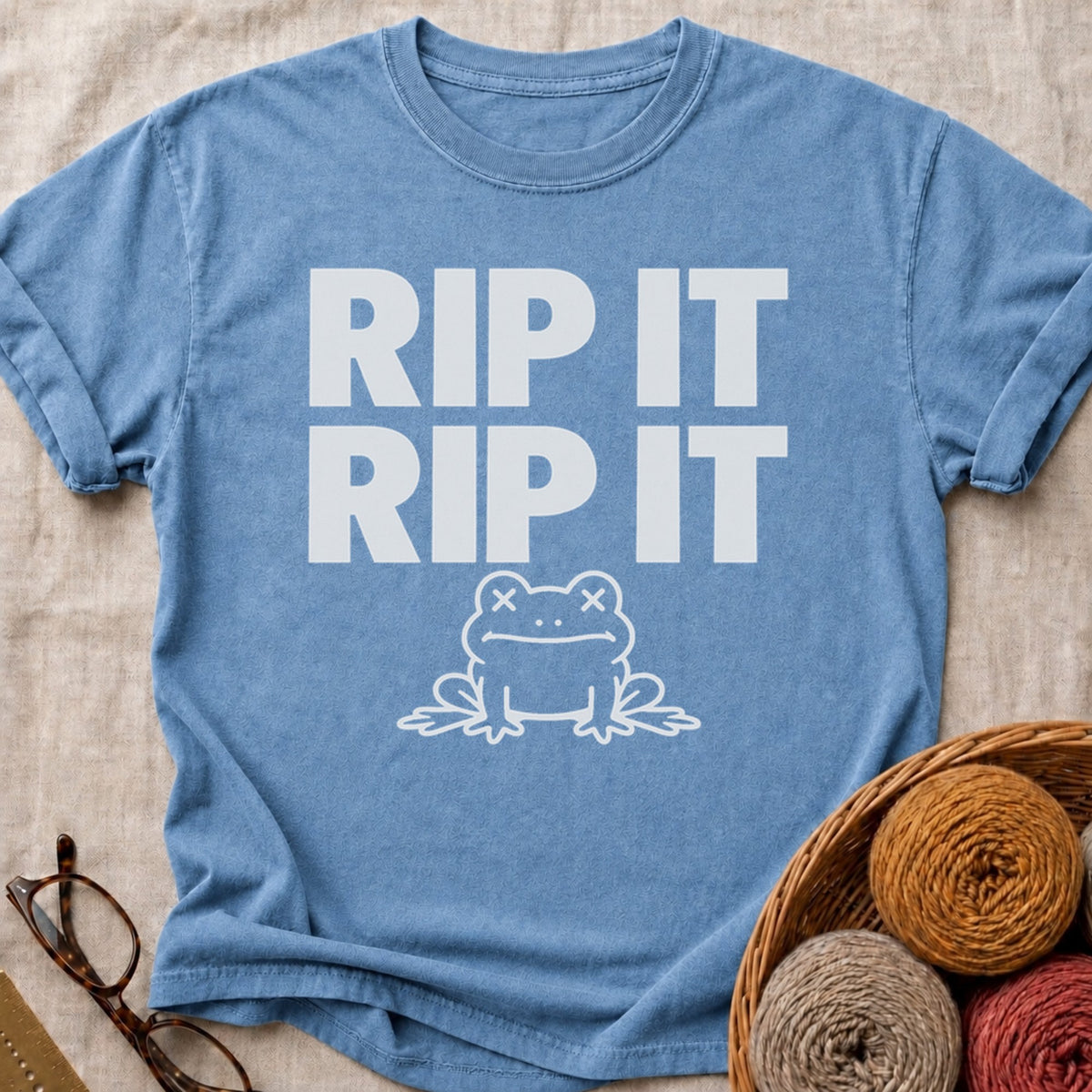Rip It Rip It T-Shirt in Blue Jean