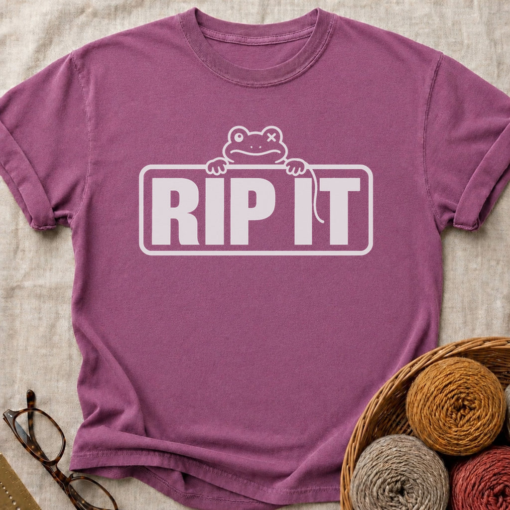 Rip It Sign T-Shirt in Berry