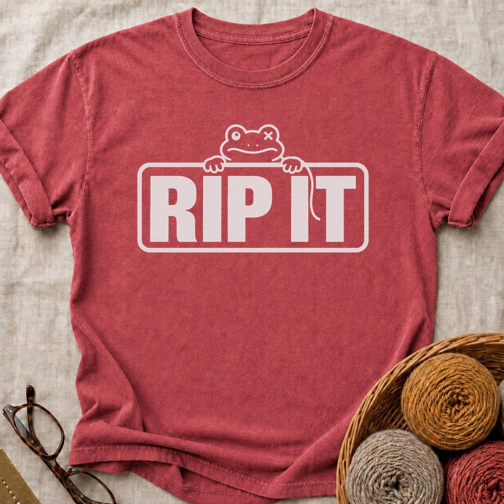 Rip It Sign T-Shirt in Brick