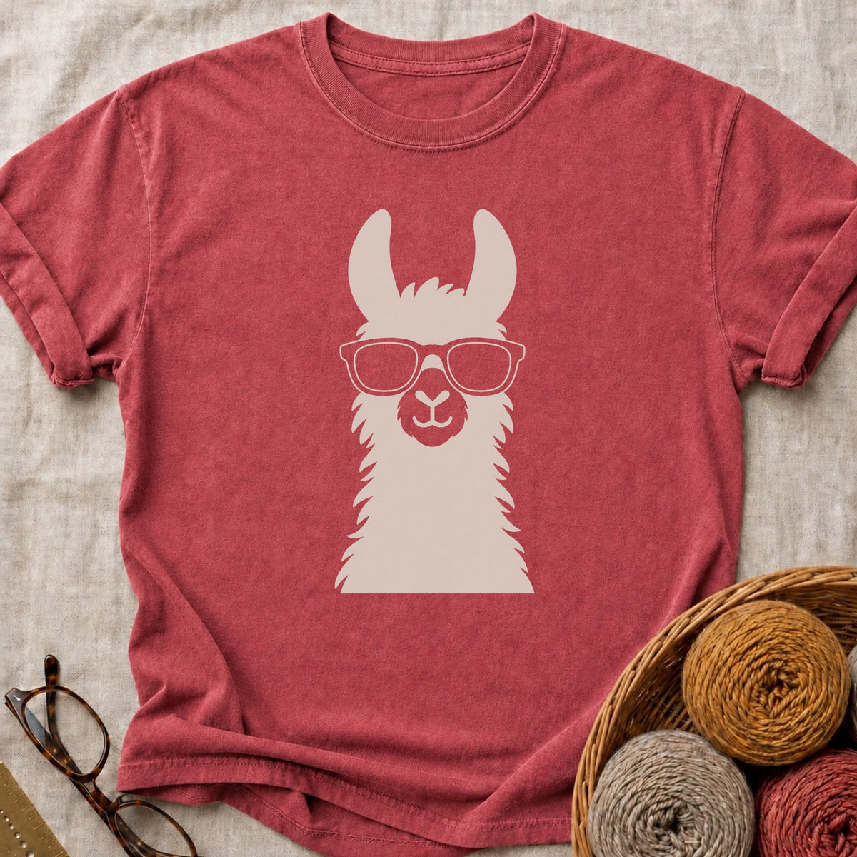 Shady Llama T-Shirt in Brick