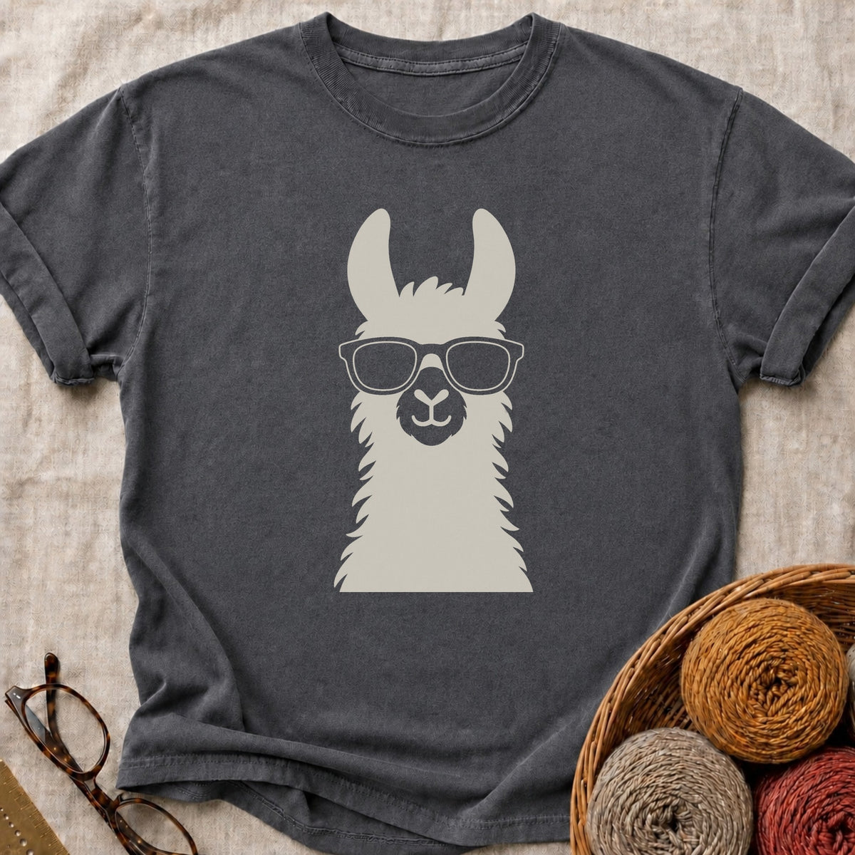 Shady Llama T-Shirt in Pepper