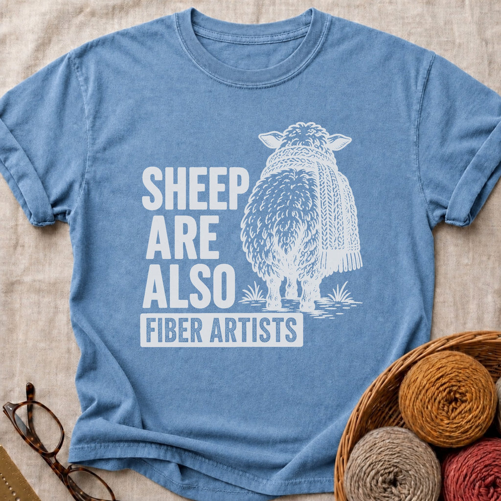 Sheep Artists T-Shirt in Blue Jean