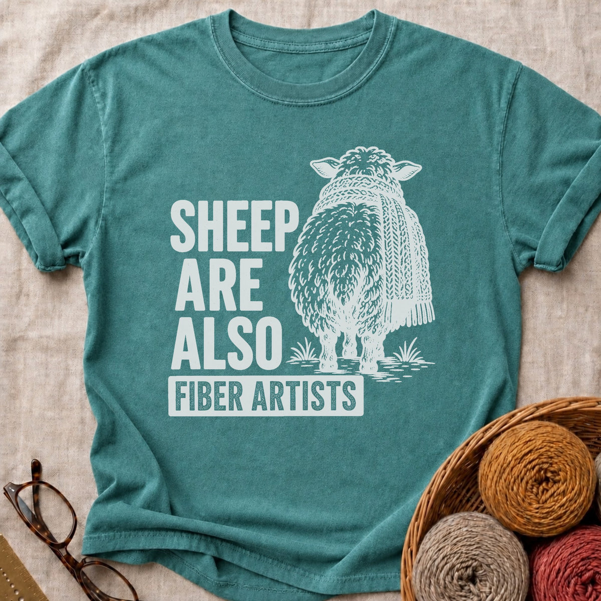 Sheep Artists T-Shirt in Blue Spruce