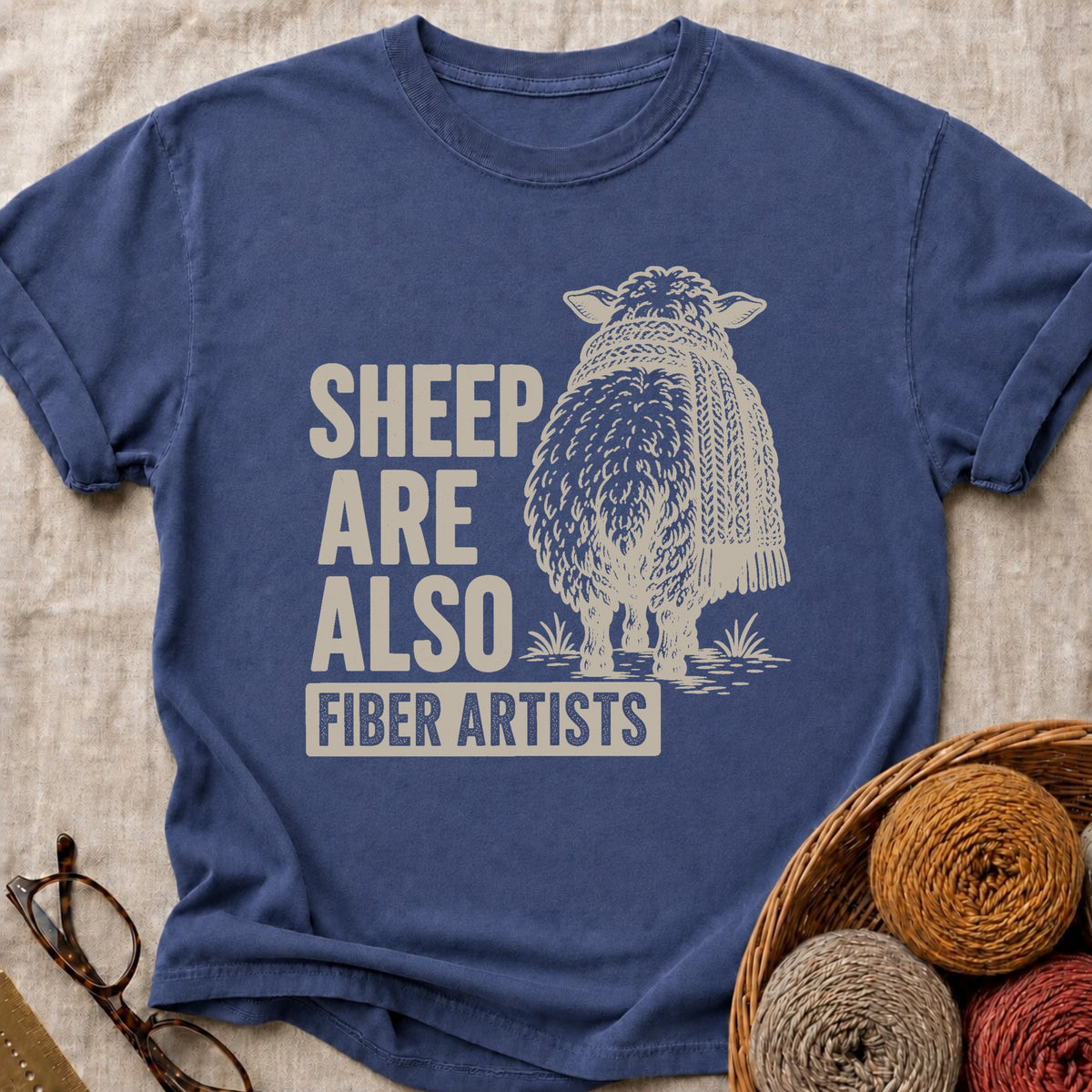 Sheep Artists T-Shirt in True Navy