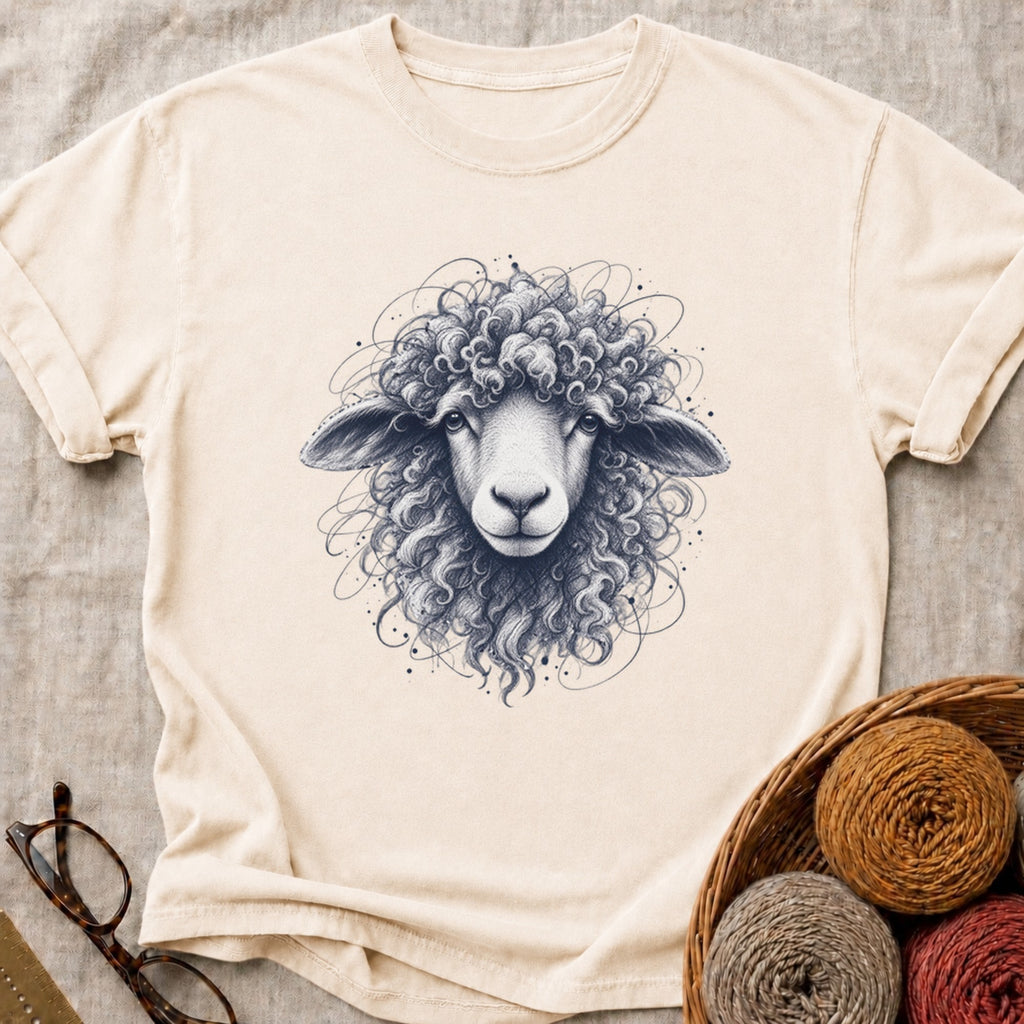 Swirl Sheep T-Shirt in Ivory