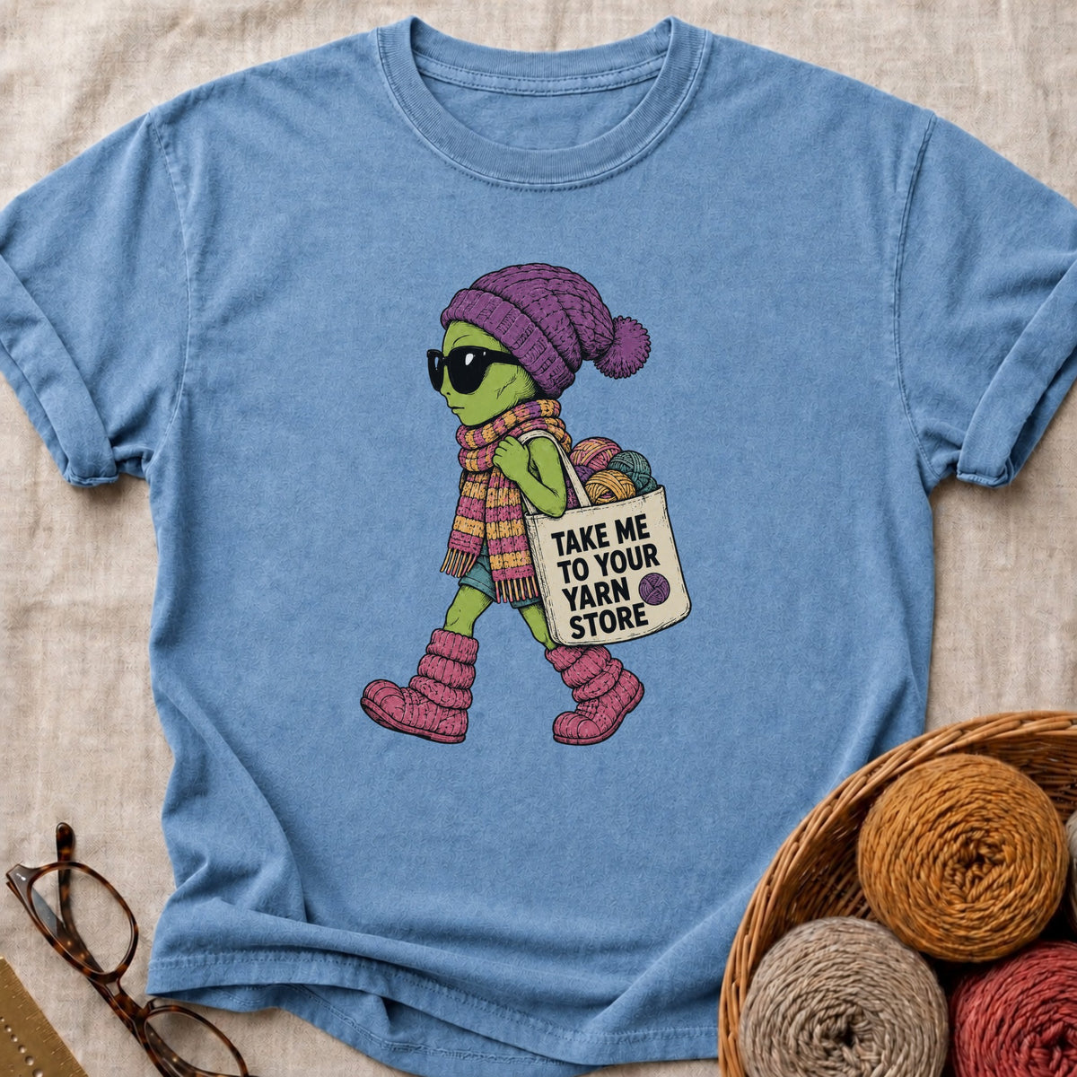 Take Me To T-Shirt in Blue Jean