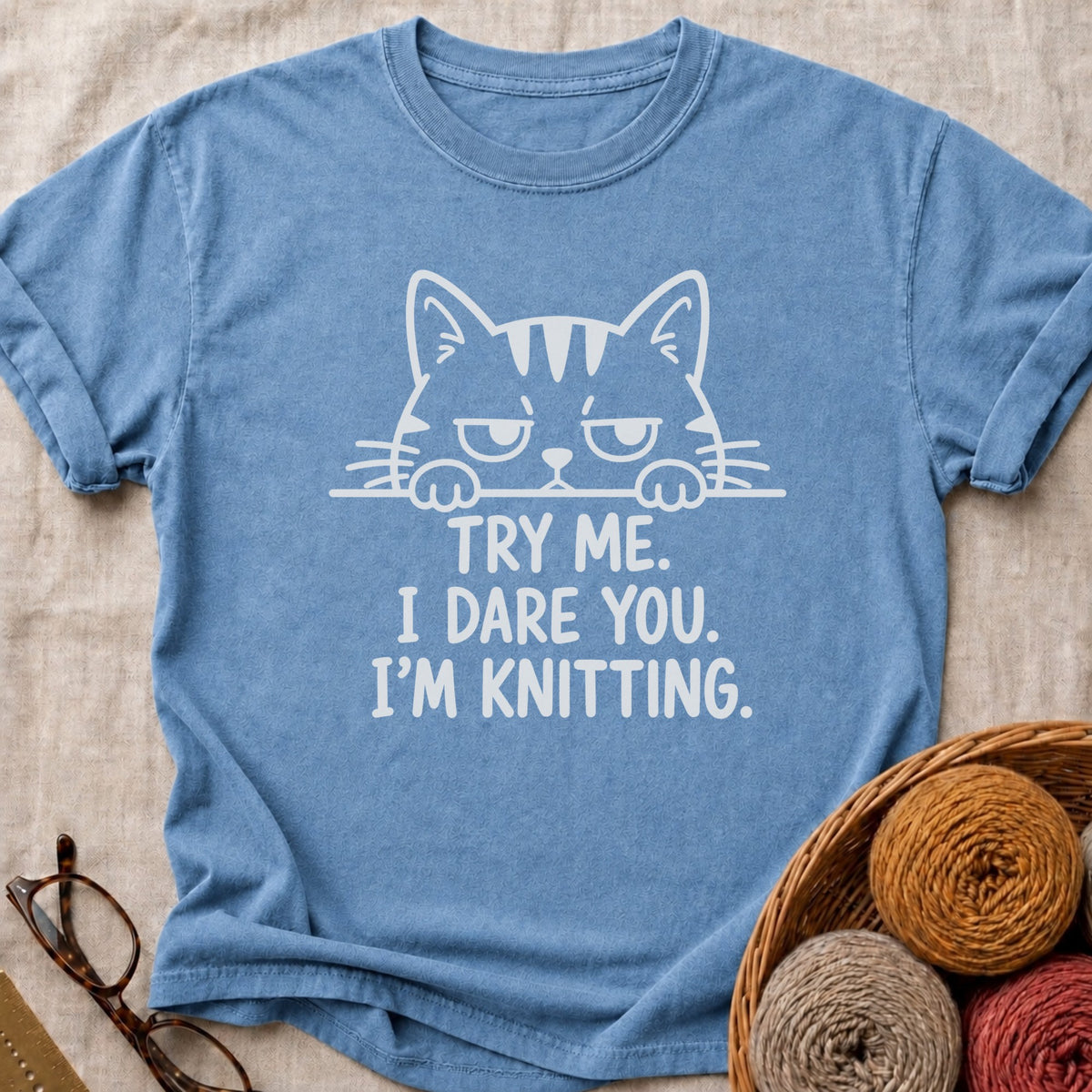 Try Me T-Shirt in Blue Jean