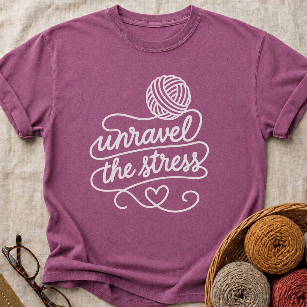 Unravel Stress T-Shirt in Berry