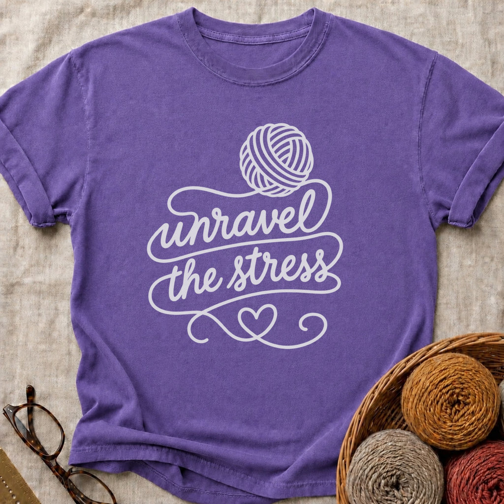 Unravel Stress T-Shirt in Grape