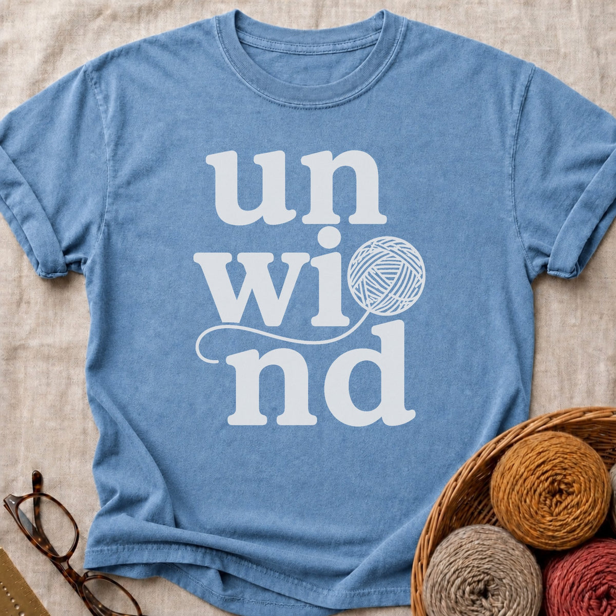 Unwind T-Shirt in Blue Jean