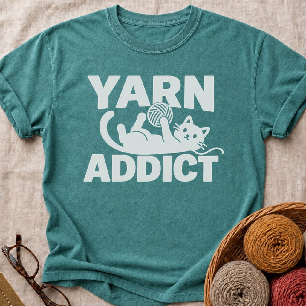 Yarn Addict T-Shirt in Blue Spruce