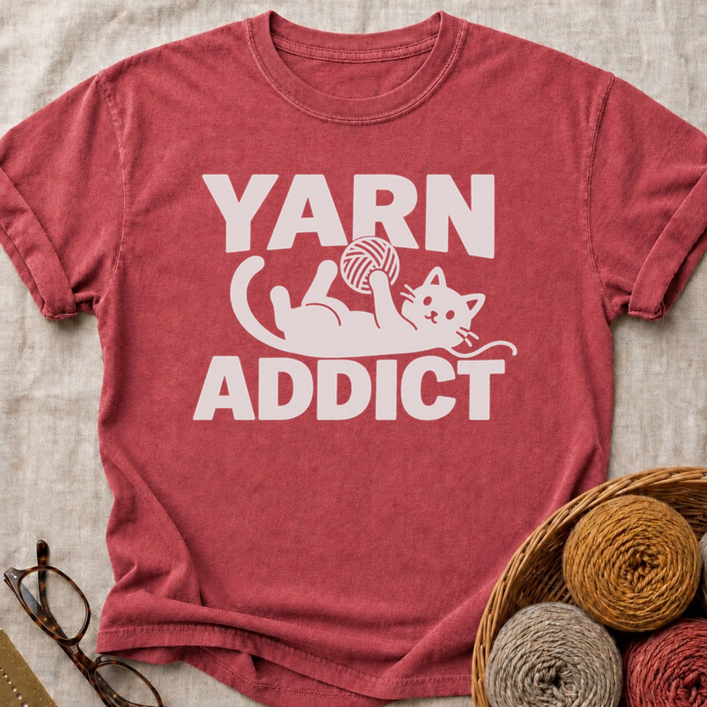 Yarn Addict T-Shirt in Brick