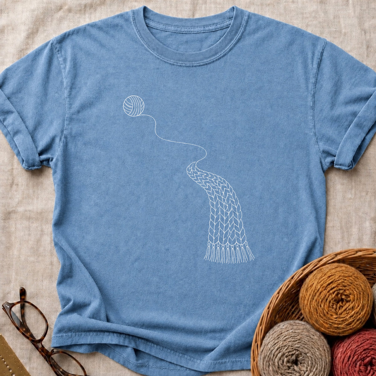 Yarn Flow T-Shirt in Blue Jean
