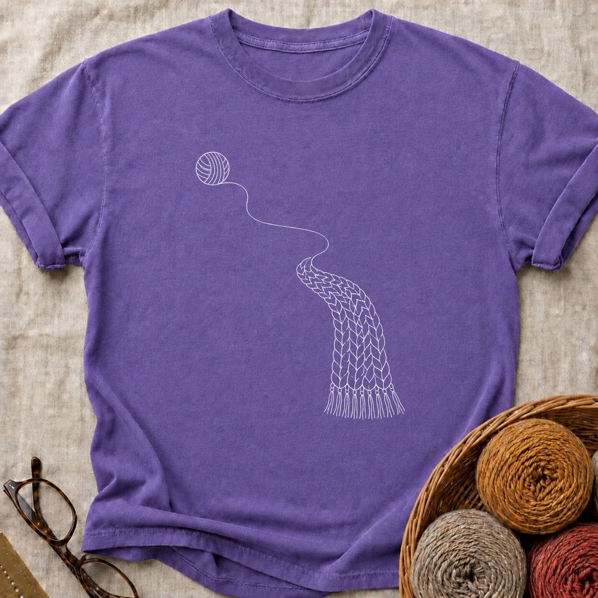 Yarn Flow T-Shirt in Grape