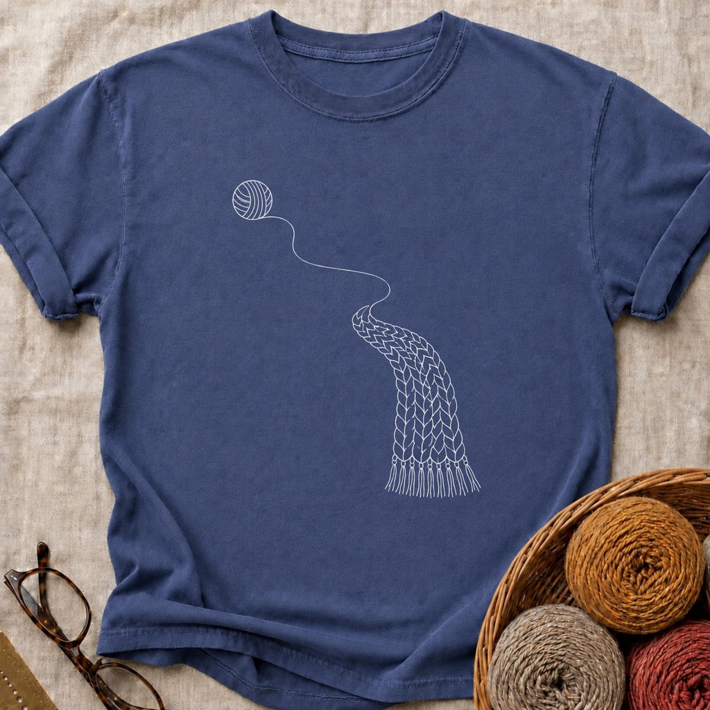 Yarn Flow T-Shirt in True Navy