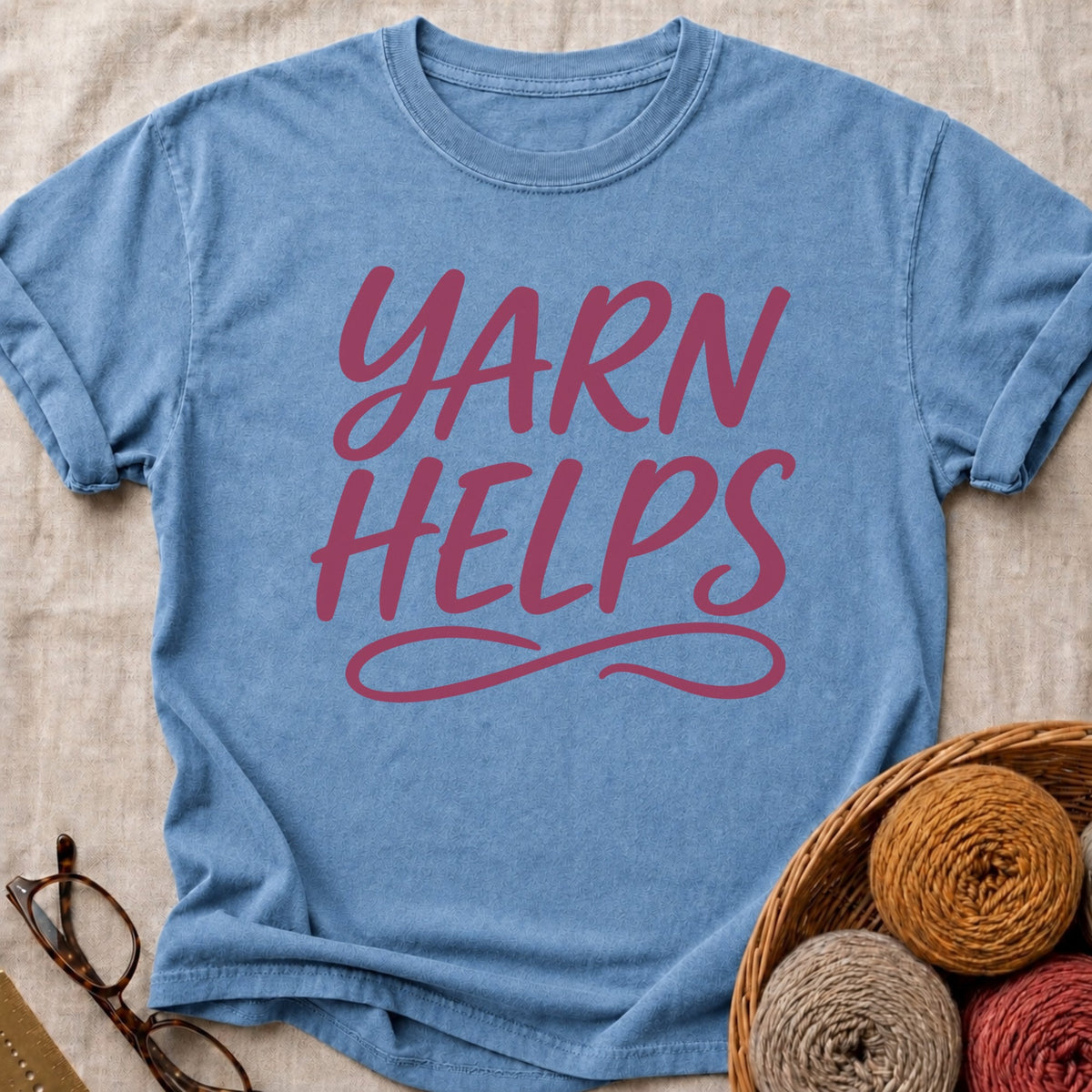 Yarn Helps T-Shirt in Blue Jean