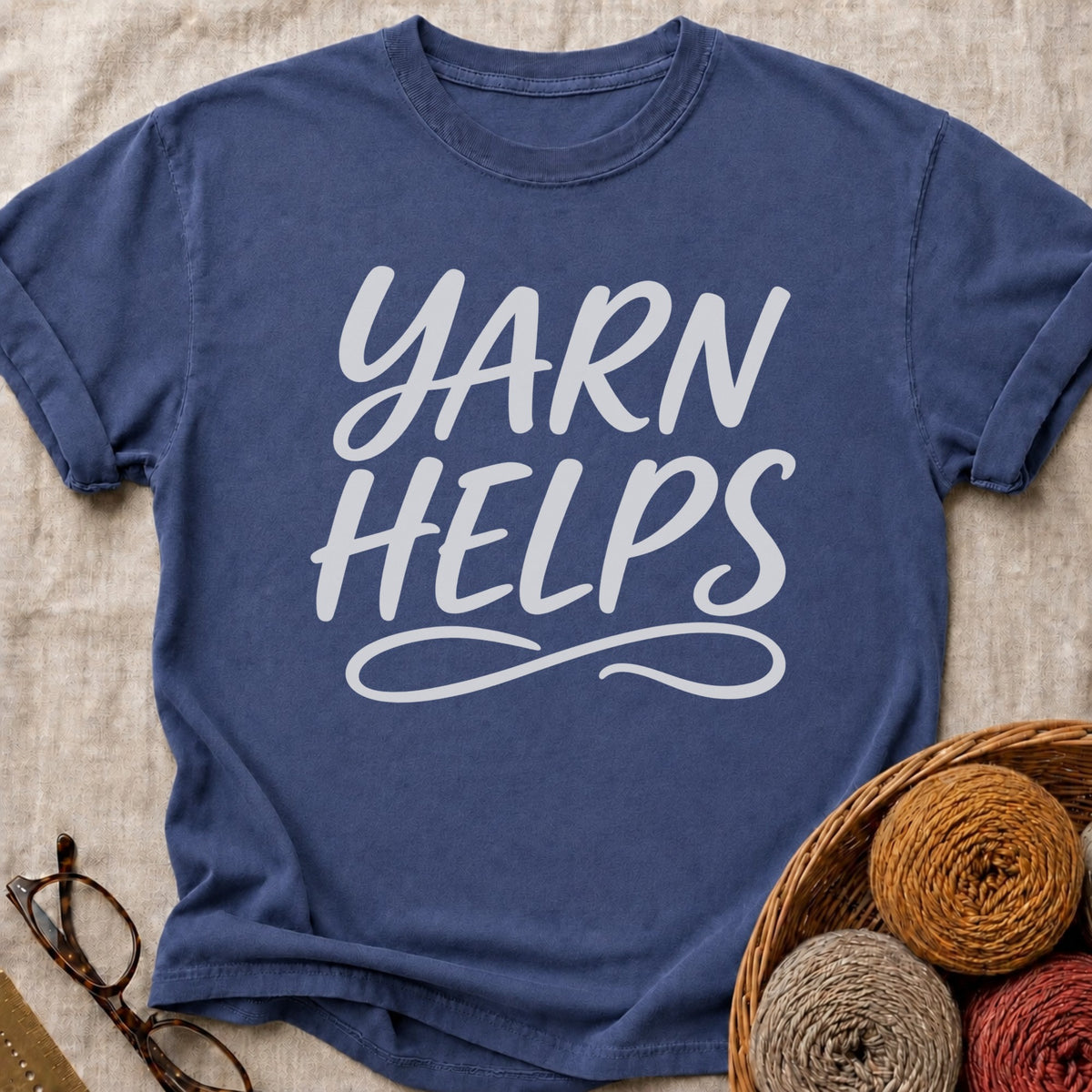Yarn Helps T-Shirt in True Navy