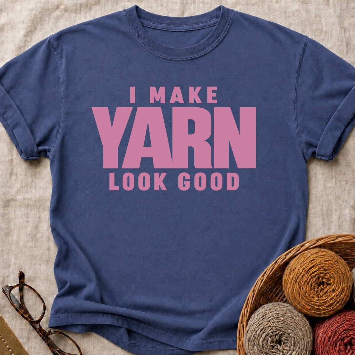 Yarn Look Good T-Shirt in True Navy