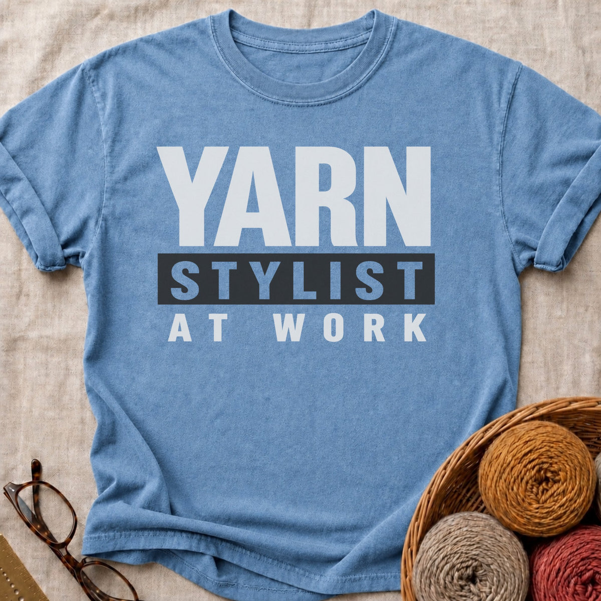 Yarn Stylist T-Shirt in Blue Jean