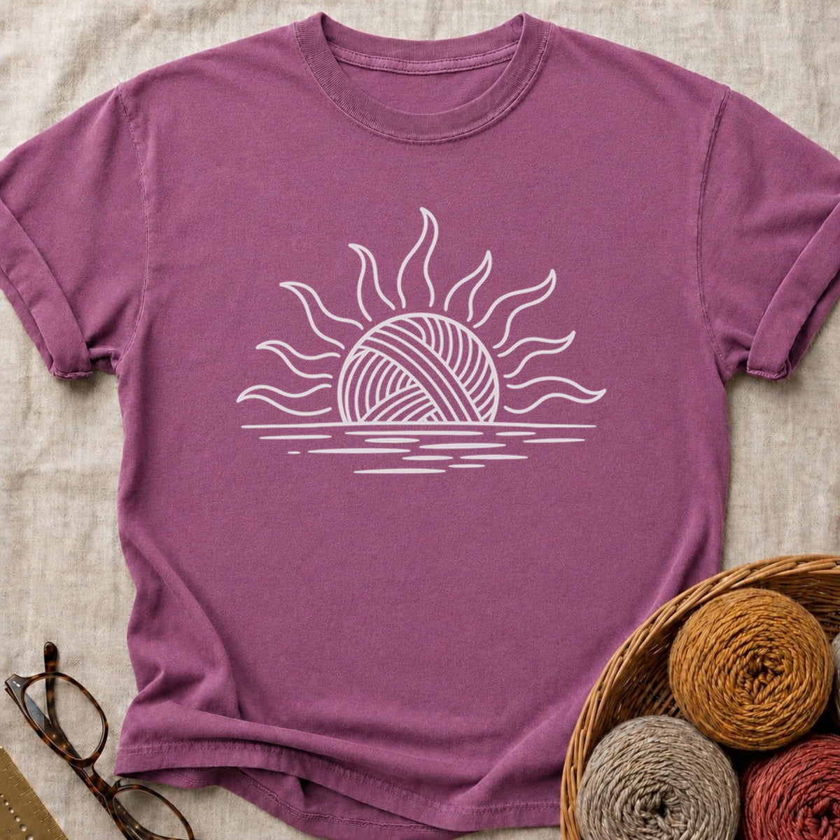 Yarn Sunrise T-Shirt in Berry