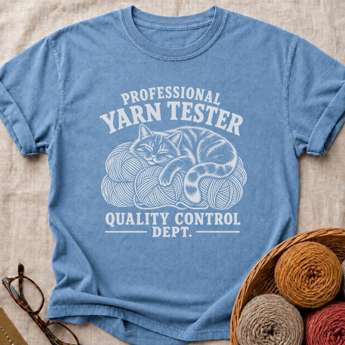Yarn Tester T-Shirt in Blue Jean