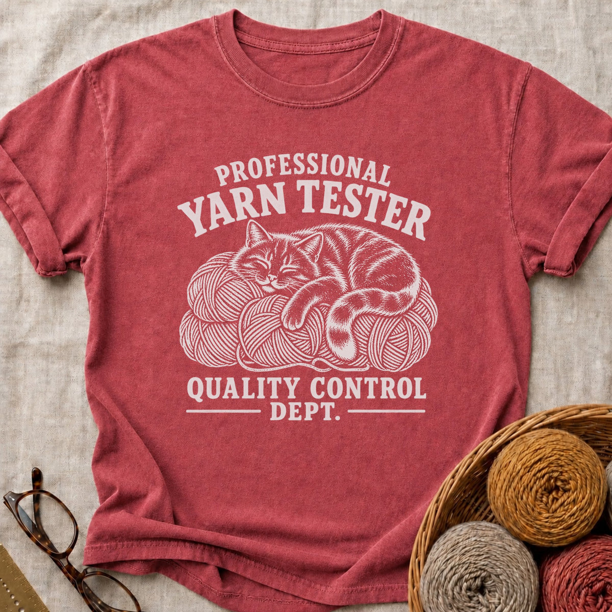 Yarn Tester T-Shirt in Brick