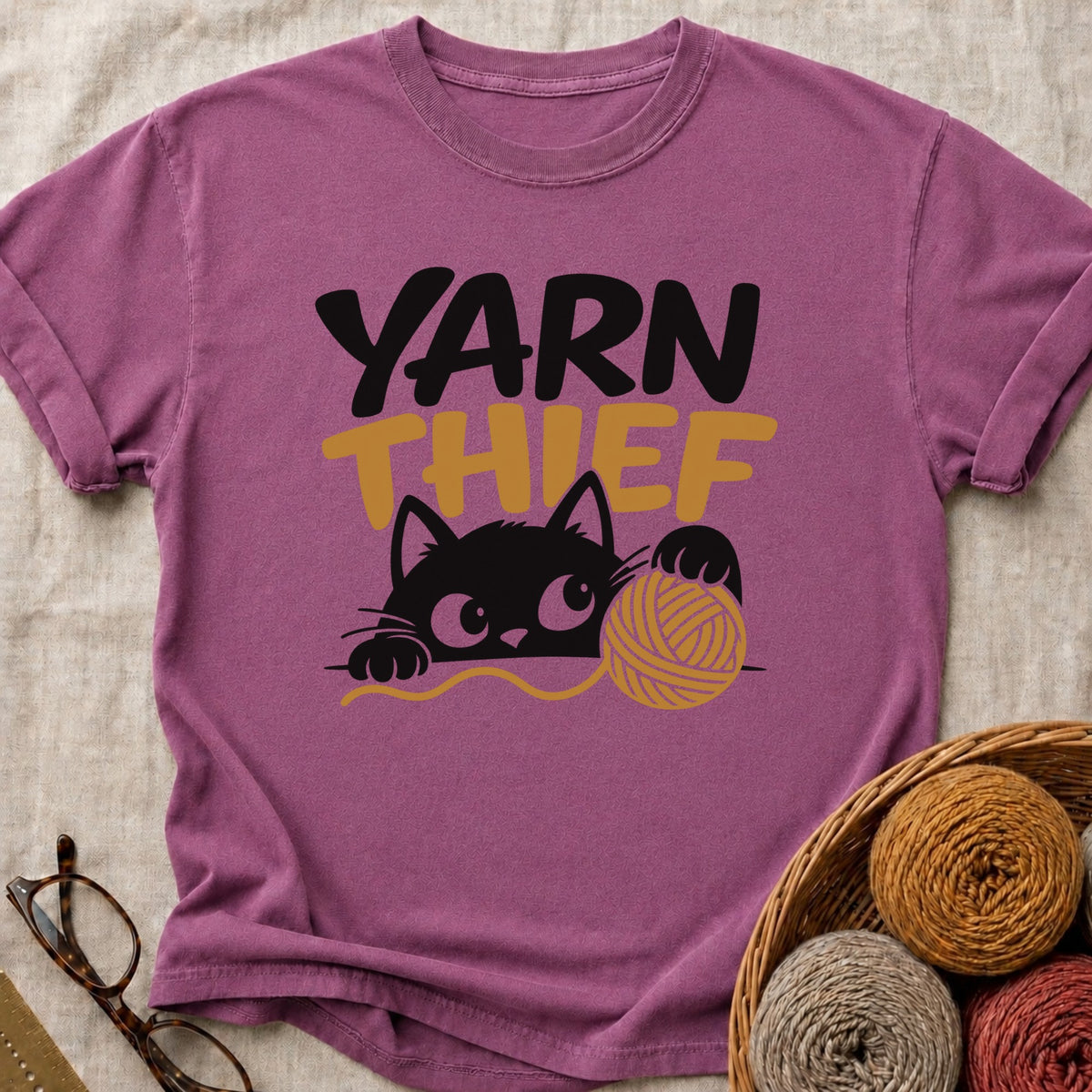 Yarn Thief T-Shirt in Berry