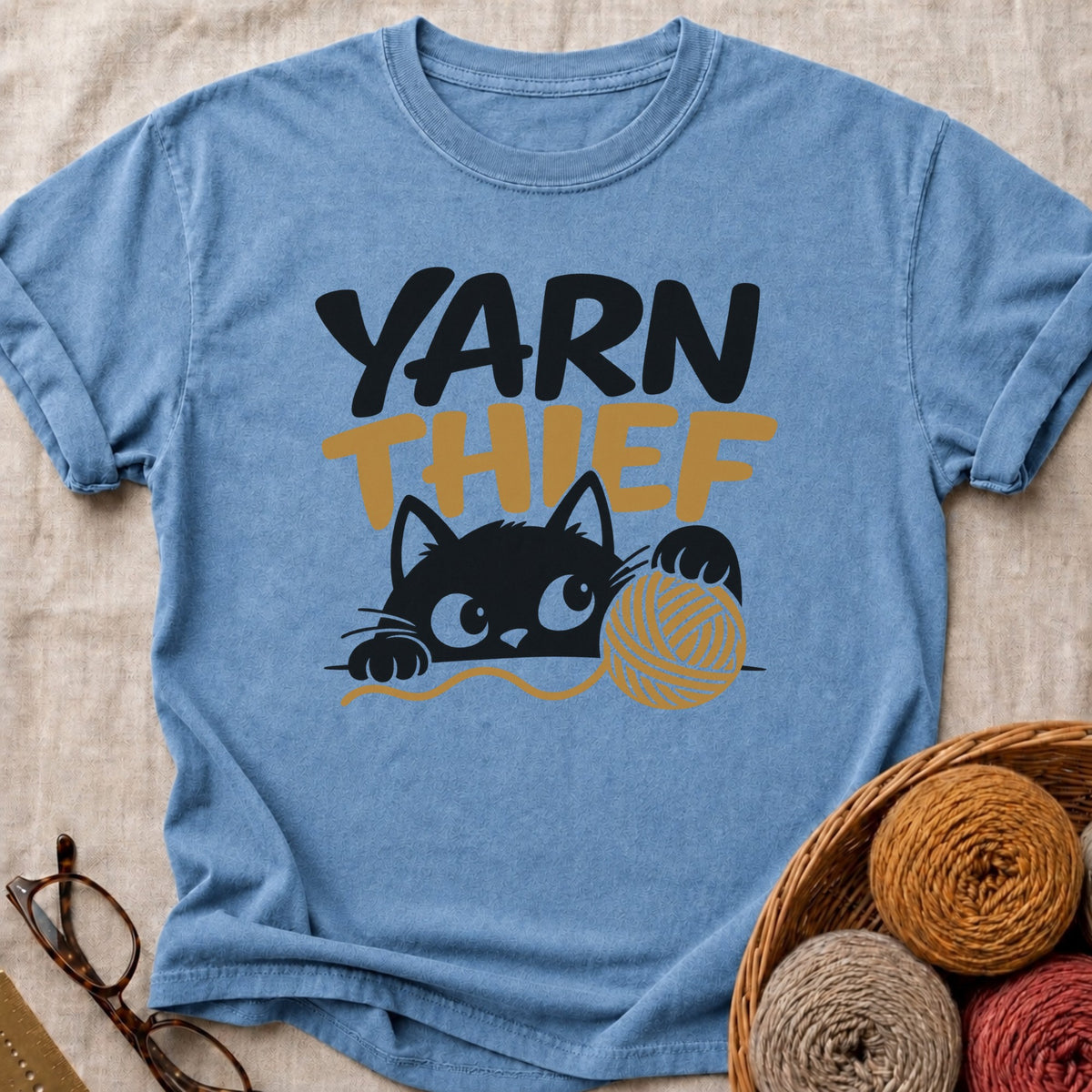 Yarn Thief T-Shirt in Blue Jean