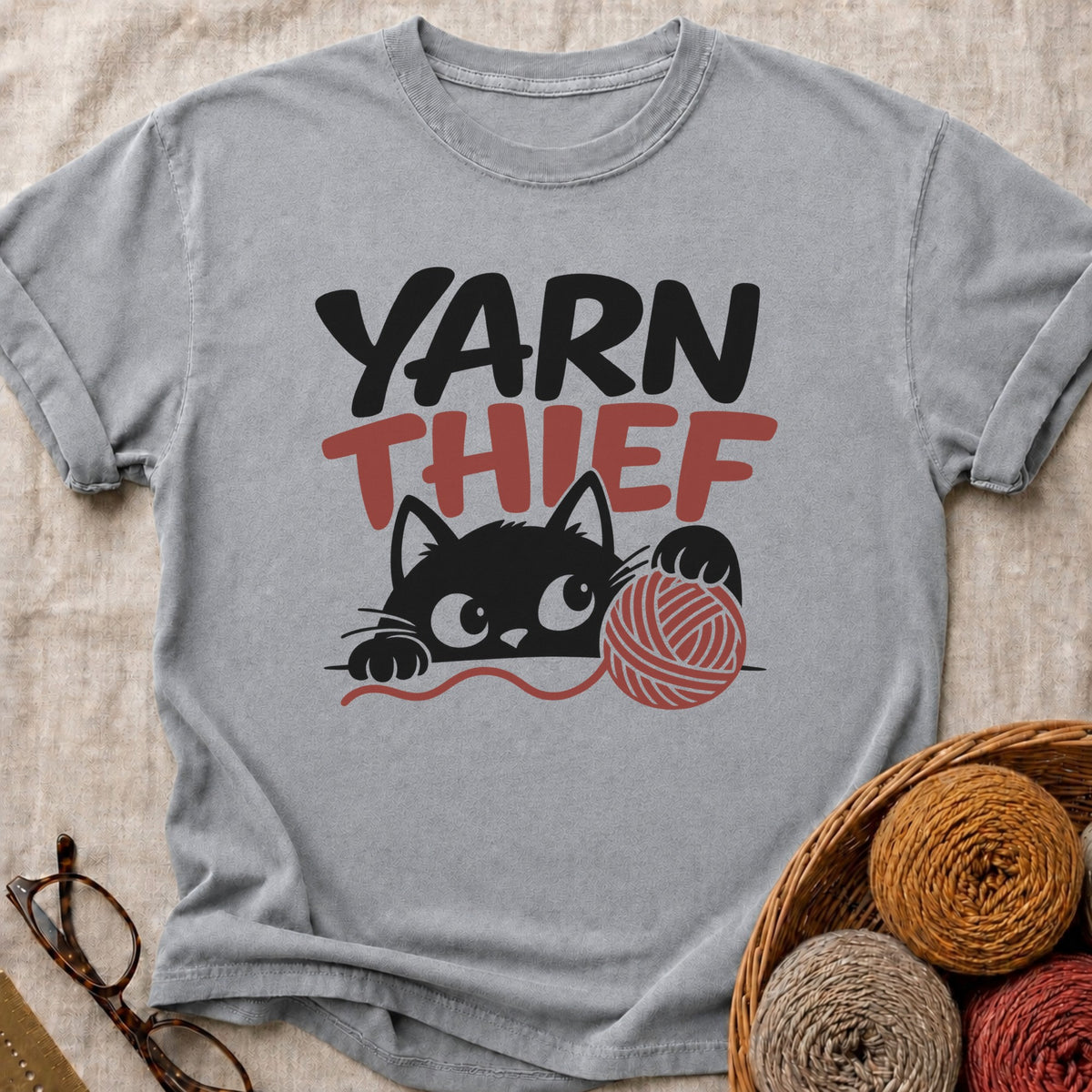 Yarn Thief T-Shirt in Grey